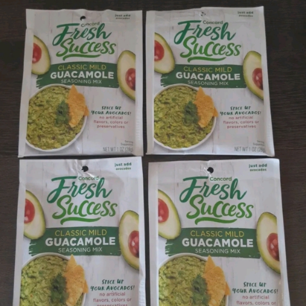4 Packs of Concord Foods Mild Guacamole Mix 1oz  Fresh Success Best By 11/28/22
